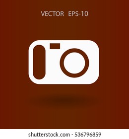 Flat icon of a camera. vector illustration