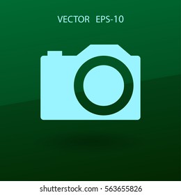 Flat icon of a camera. vector illustration