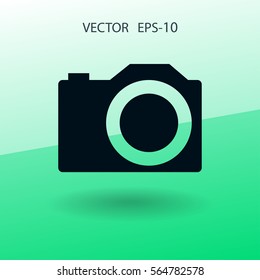 Flat icon of a camera. vector illustration