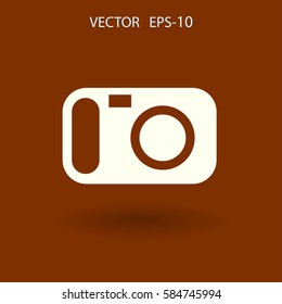 Flat icon of a camera. vector illustration