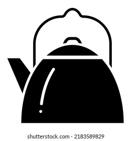 Flat icon of a camping kettle