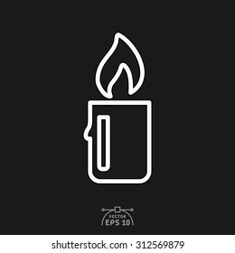 Flat icon of candle.