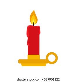 Flat icon candlestick isolated on white background. Vector illustration.