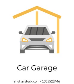Flat icon of car garage 