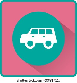 Flaches Symbol. Ein Auto. Hatchback.