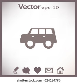 Flat Icon. A car. Hatchback.