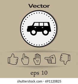 Flat Icon. A car. Hatchback.