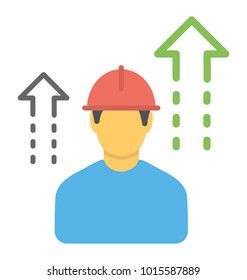 
Flat icon career advancement. Work promotion
