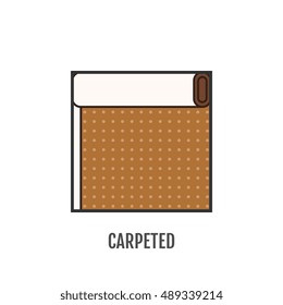 Flat icon of carpeted. Finishing materials, floor coverings. Vector illustration
