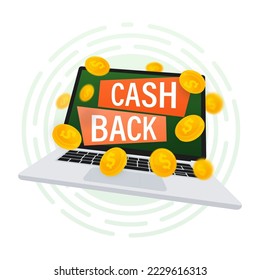 Icono plano con devolución de dinero para el diseño de concepto. El concepto de reembolso en forma plana. Ilustración vectorial.