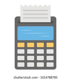 
Flat icon of a cash receipt  machine 
