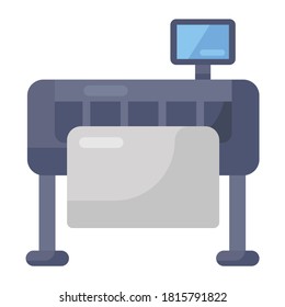 Flat icon of cash register, editable vector