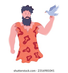 Flat icon of cave person 