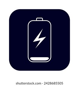 Flat icon of cell phone battery at 0% charging.