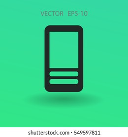Icono plano del teléfono móvil. ilustración vectorial