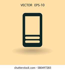 Icono plano del teléfono móvil. ilustración vectorial