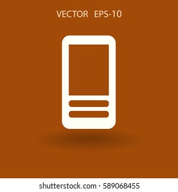 Icono plano del teléfono móvil. ilustración vectorial