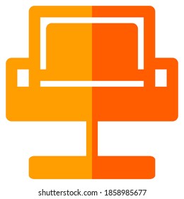 Icono plano de una silla, adecuado para una parte del conjunto de iconos de la oficina