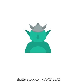 Flat Icon Character Element. Vector Illustration Of Flat Icon Goblin Isolated On Clean Background