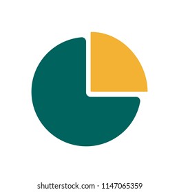 Flat icon chart pie isolated on white background. Vector illustration.