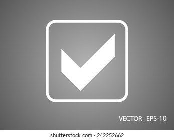 Icono plano de la casilla de verificación