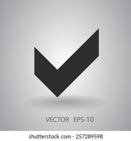 Icono plano de la casilla de verificación