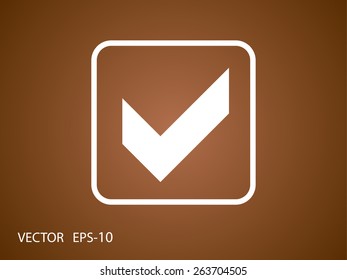 Icono plano de la casilla de verificación