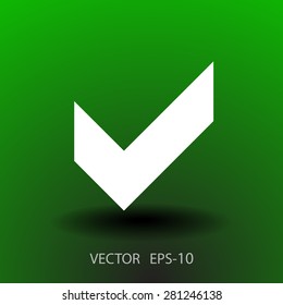 Icono plano de la casilla de verificación