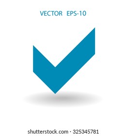 Icono plano de la casilla de verificación