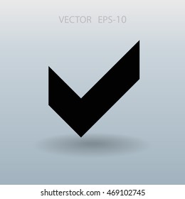 Icono plano de la casilla de verificación