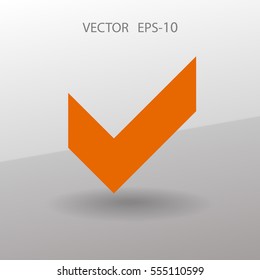 Icono plano de la casilla de verificación. ilustración vectorial