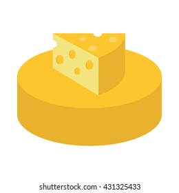 Flat icon cheese. Vector illustration.
