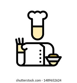 Flat Icon Chef multi color for print, website, presentation and logo