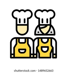 Flat Icon Chef multi color for print, website, presentation and logo