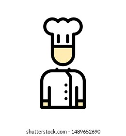 Flat Icon Chef multi color for print, website, presentation and logo