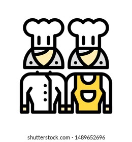 Flat Icon Chef multi color for print, website, presentation and logo
