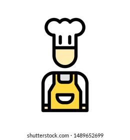 Flat Icon Chef multi color for print, website, presentation and logo