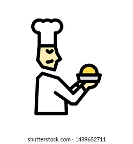 Flat Icon Chef multi color for print, website, presentation and logo