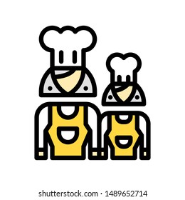 Flat Icon Chef multi color for print, website, presentation and logo