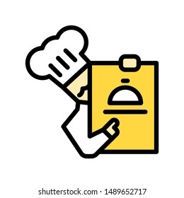 Flat Icon Chef multi color for print, website, presentation and logo