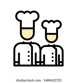 Flat Icon Chef multi color for print, website, presentation and logo