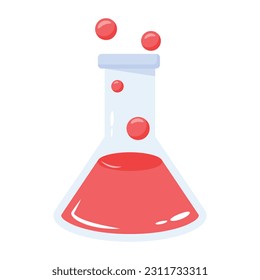 A flat icon of chemical beaker  