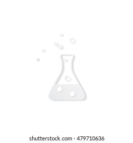 Flat icon chemical flask. Isolated on white background.