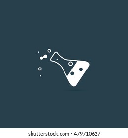 Flat icon chemical flask. Vector illustration