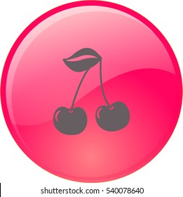 Flat icon. Cherries.