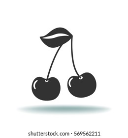 Flat icon. Cherries.