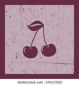 Flat icon. Cherries.