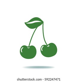 Flat icon. Cherries.