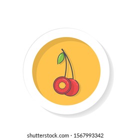 flat icon cherry, vector illustration