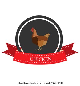 flat icon chicken with name in vector format